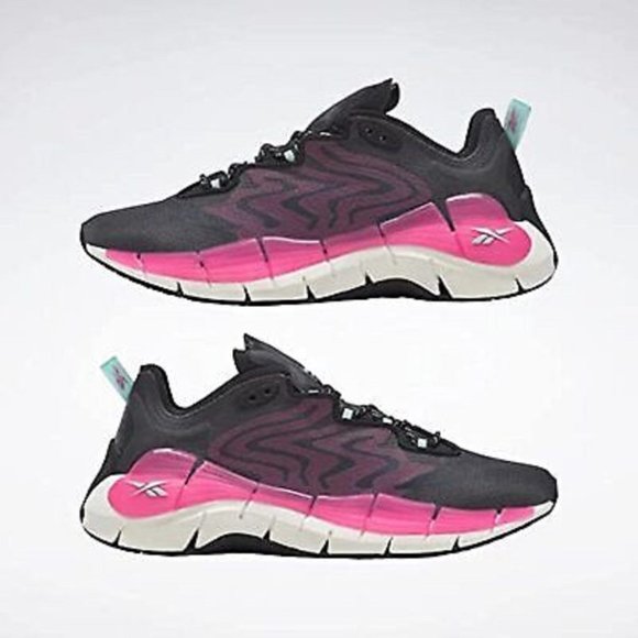 Reebok Women's Black/Atomic Pink/Mint Zig Kinetica II Sneaker H05715 - Picture 3 of 4